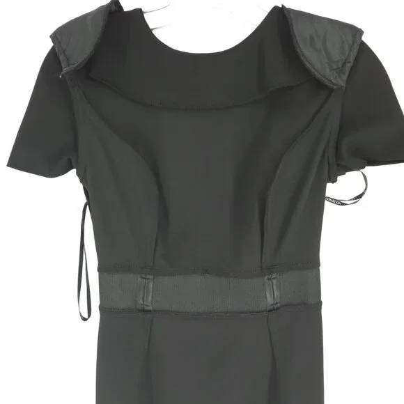 Calvin Klein Crepe Short Sheath Dress Faux Leather Belt Professional Workwear 2 - Picture 10 of 16